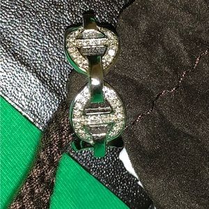 Michael Kors, NWT, Heritage Maritime Link Silver w/ Paved Crystals size 8.